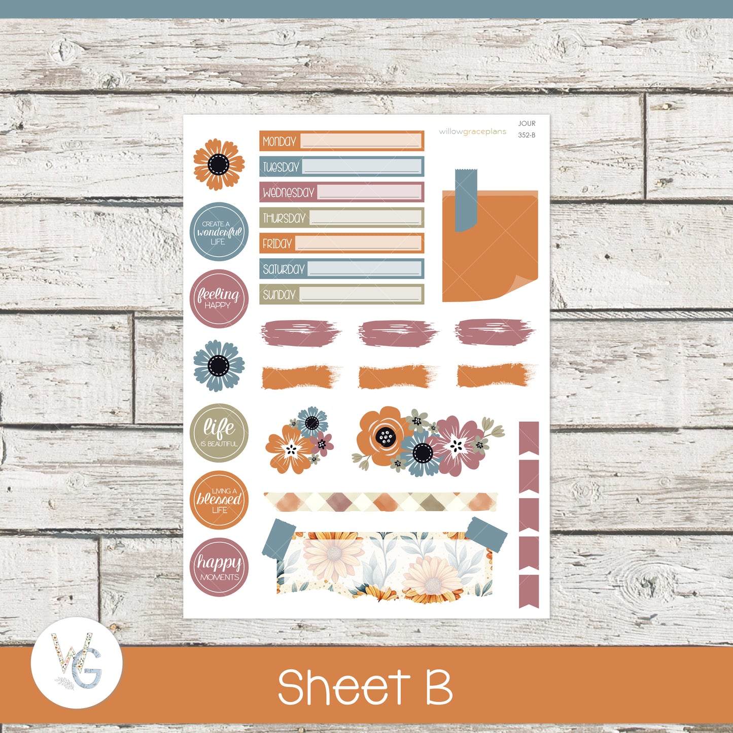 Journaling Stickers | Sunflower Harvest