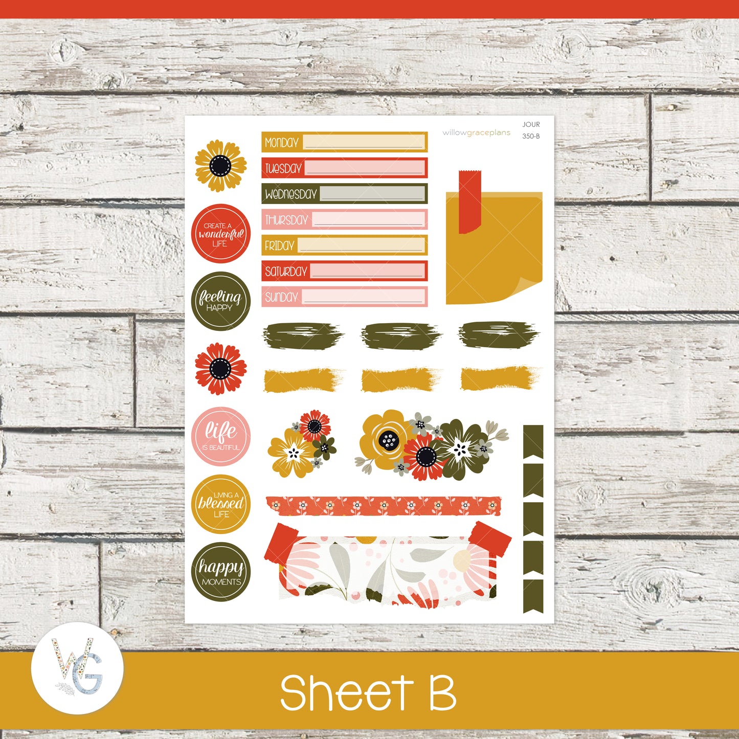 Journaling Stickers | Sunny Blooms