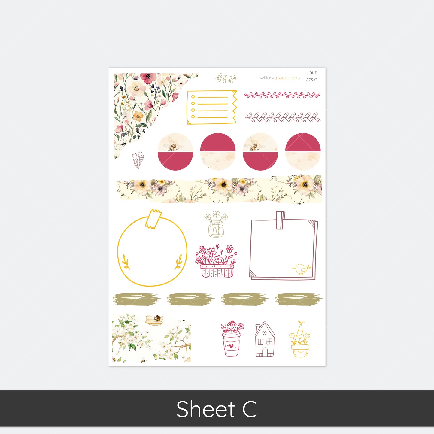 Journaling Stickers | Honey Bee