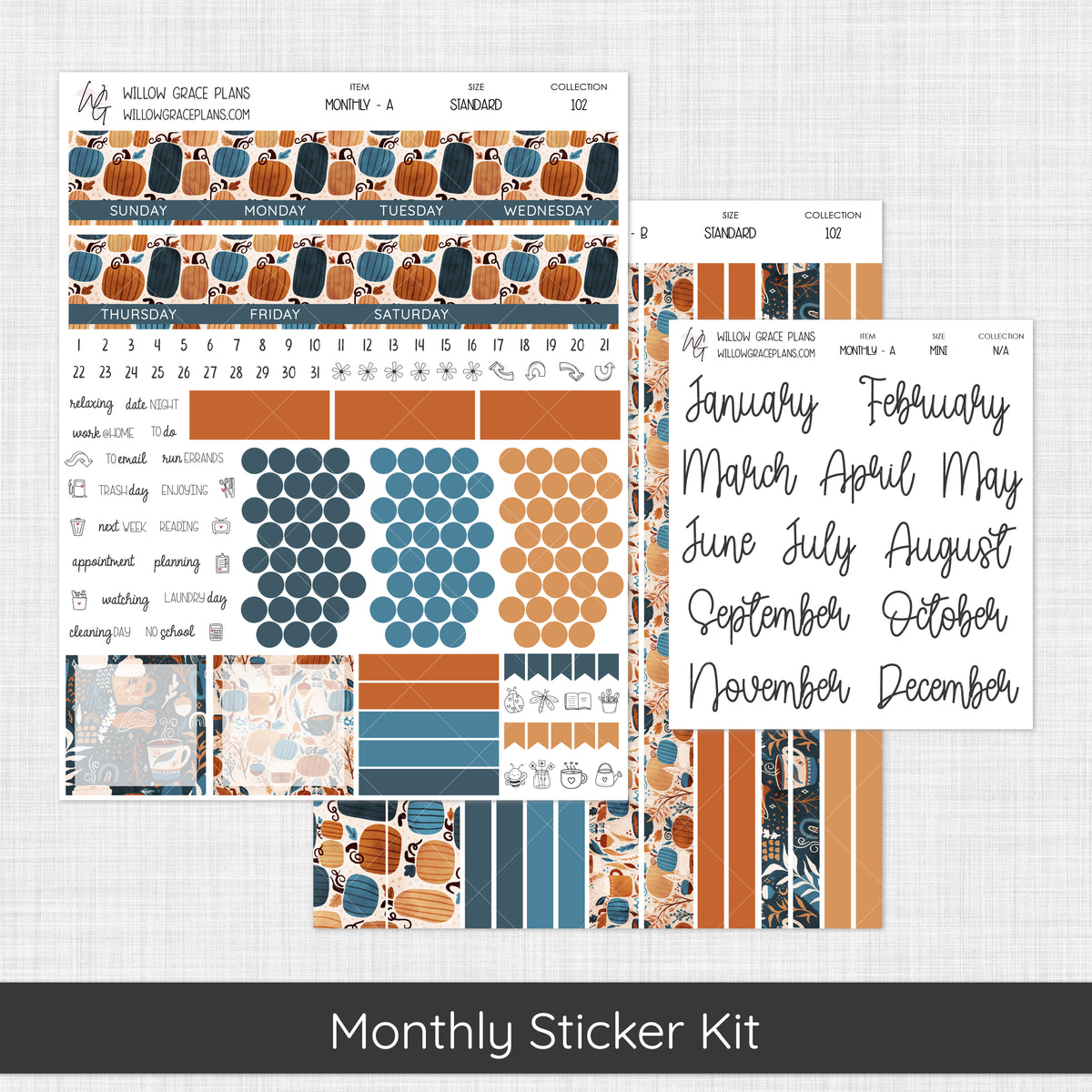 Monthly Sticker Kit | Pumpkin Spice (102)
