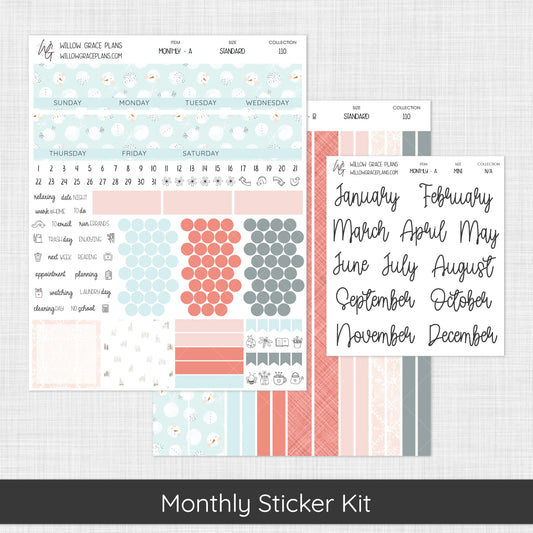 Monthly Sticker Kit | Winter Blush (110)