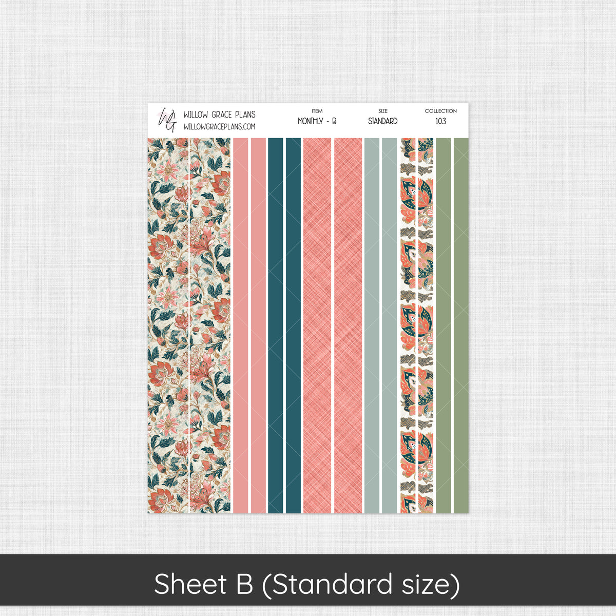 Monthly Sticker Kit | Coral Grove (103)