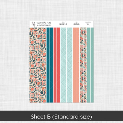Monthly Sticker Kit | Aqua Bloom (104)