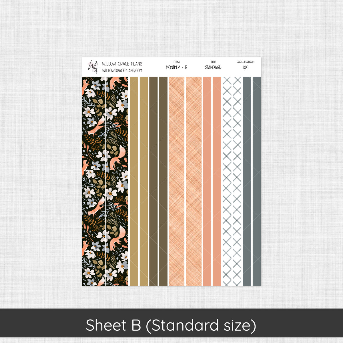 Monthly Sticker Kit | Midnight Meadow (109)