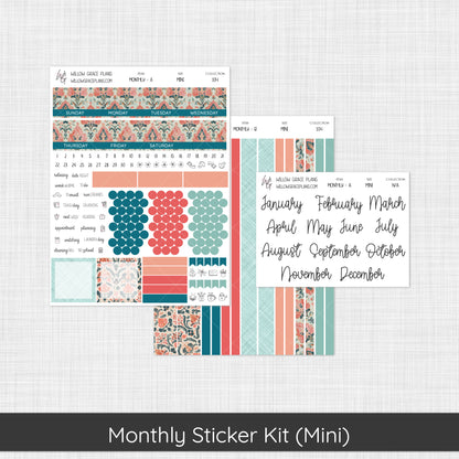 Monthly Sticker Kit | Aqua Bloom (104)