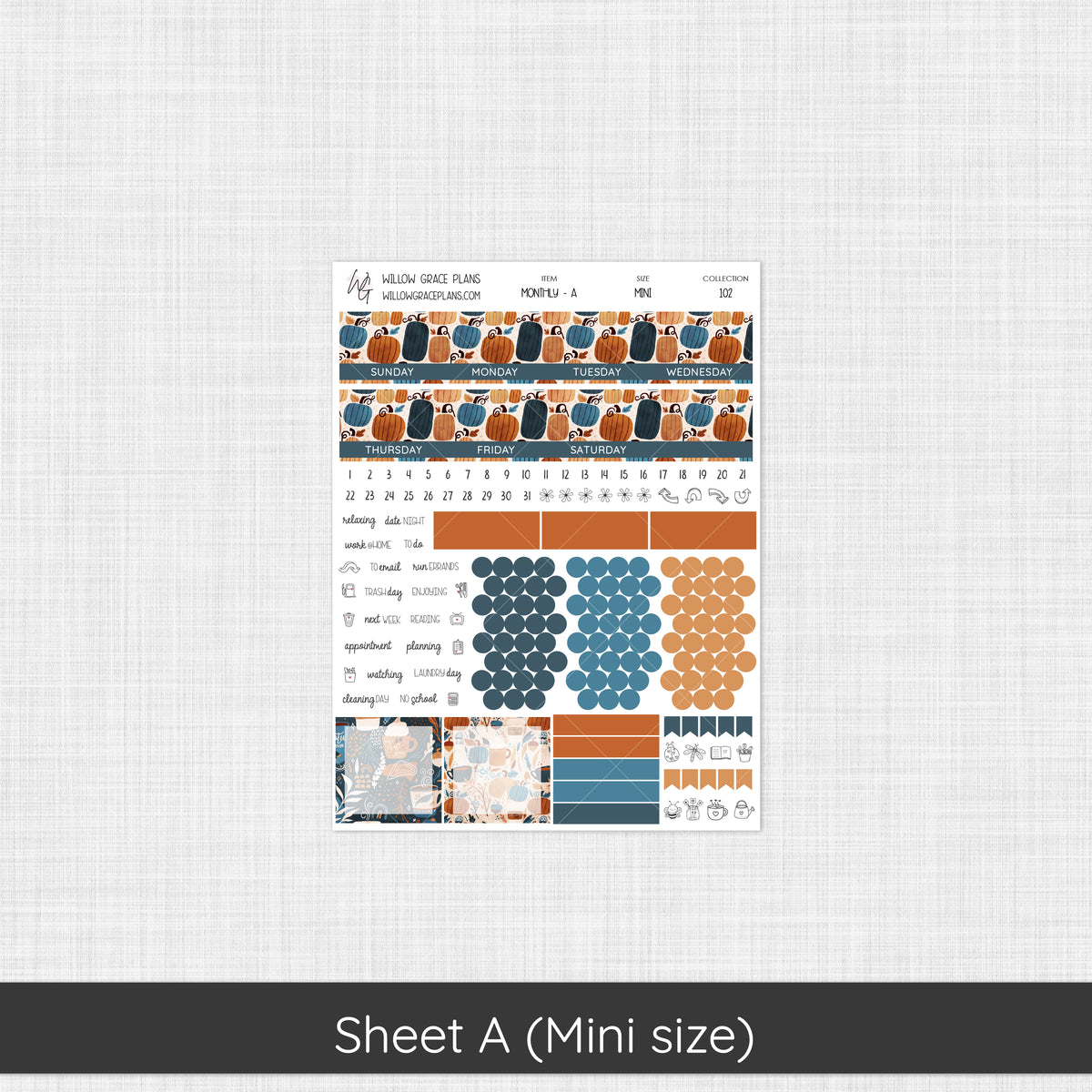 Monthly Sticker Kit | Pumpkin Spice (102)