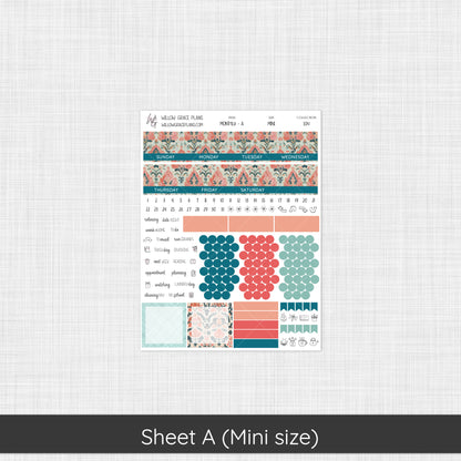Monthly Sticker Kit | Aqua Bloom (104)