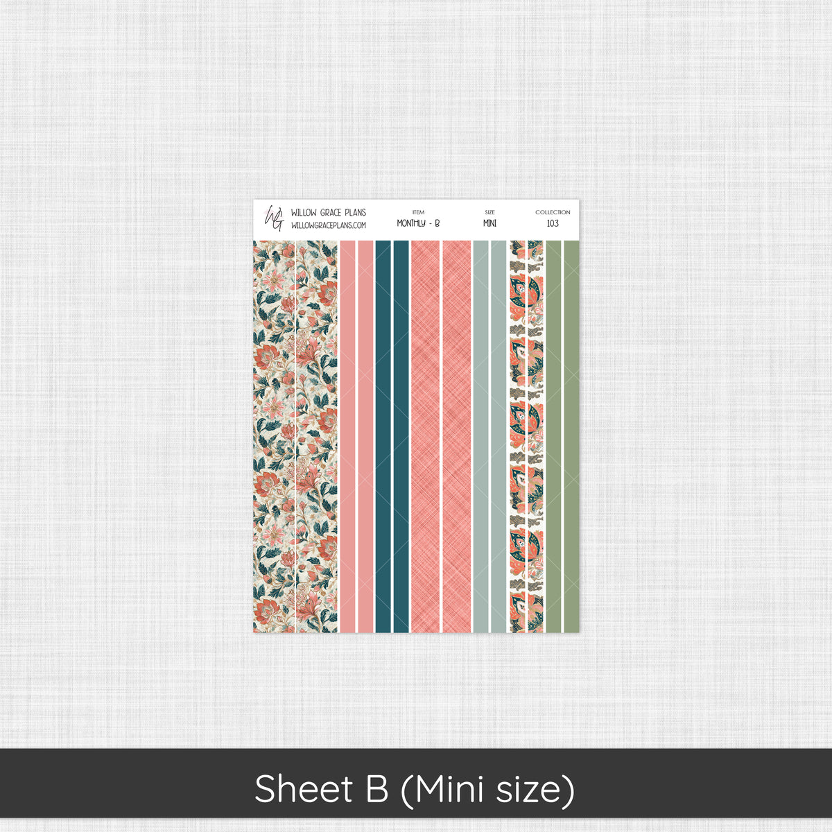 Monthly Sticker Kit | Coral Grove (103)