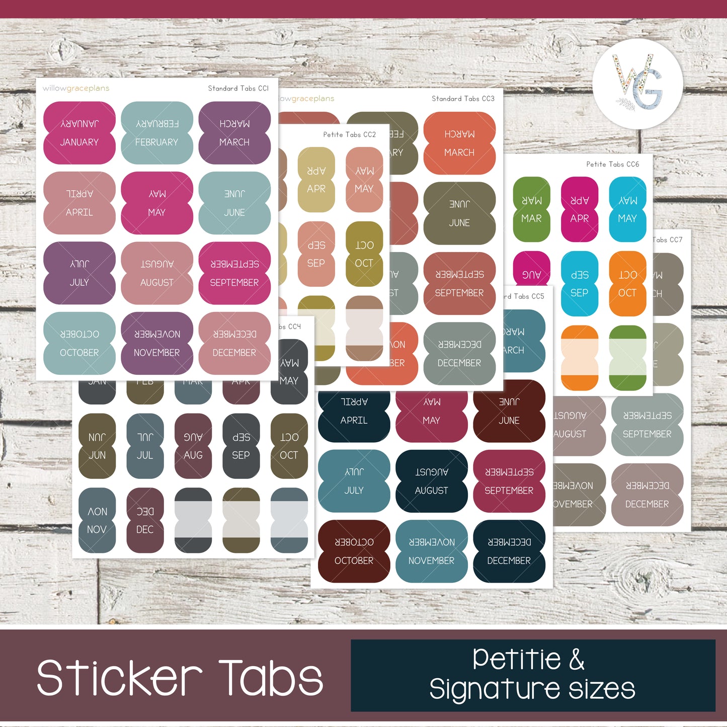 Planner Tabs • Tab Stickers • Planner Stickers • CCTABS