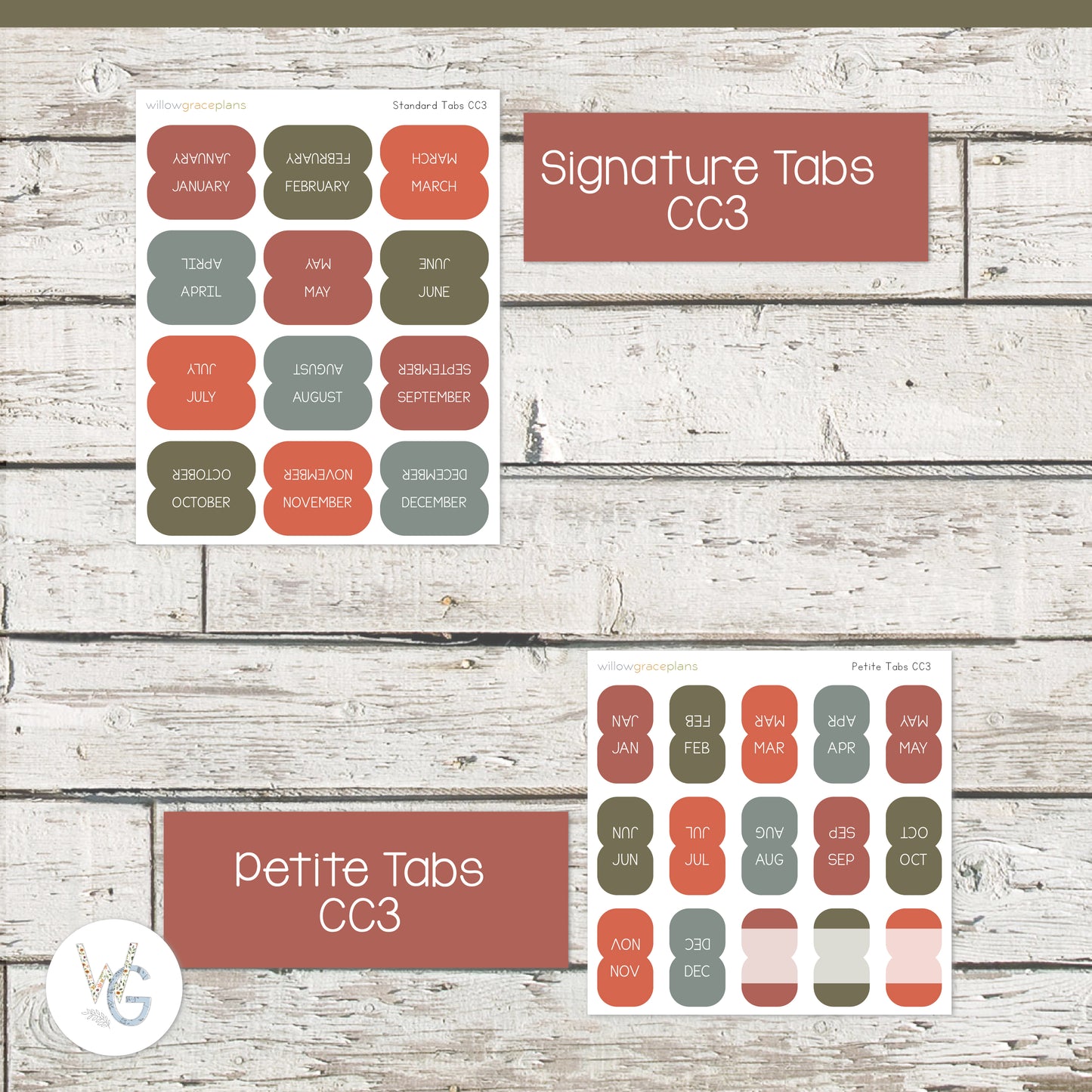 Planner Tabs • Tab Stickers • Planner Stickers • CCTABS
