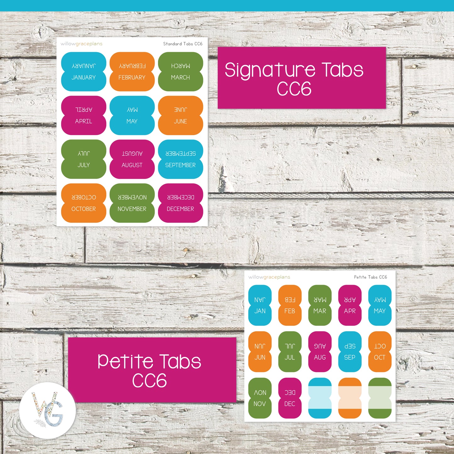 Planner Tabs • Tab Stickers • Planner Stickers • CCTABS