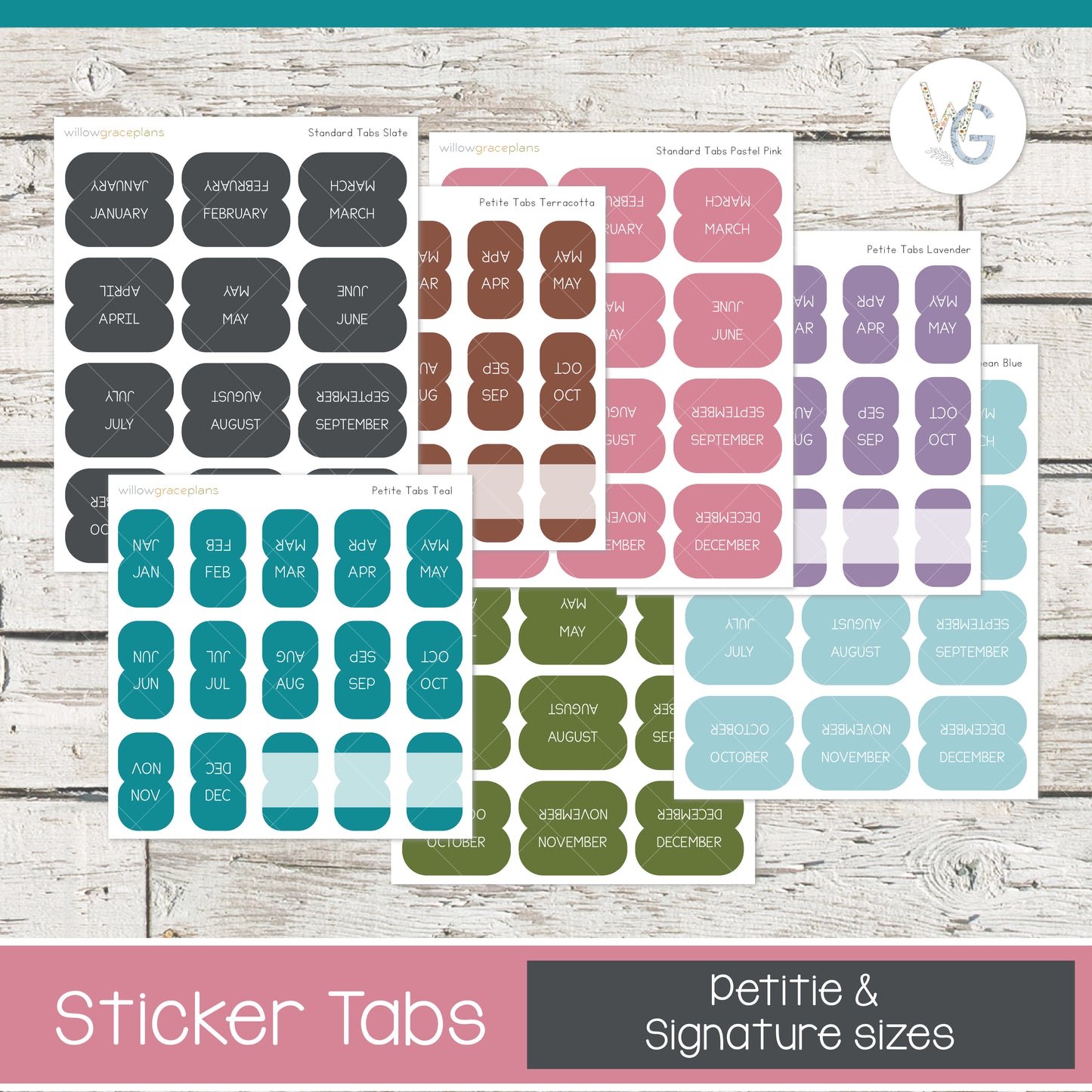 Planner Tabs • Tab Stickers • Planner Stickers • wgtabs