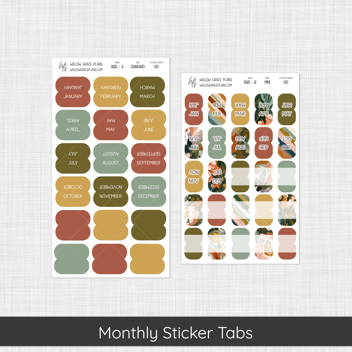 Monthly Sticker Tabs (420)