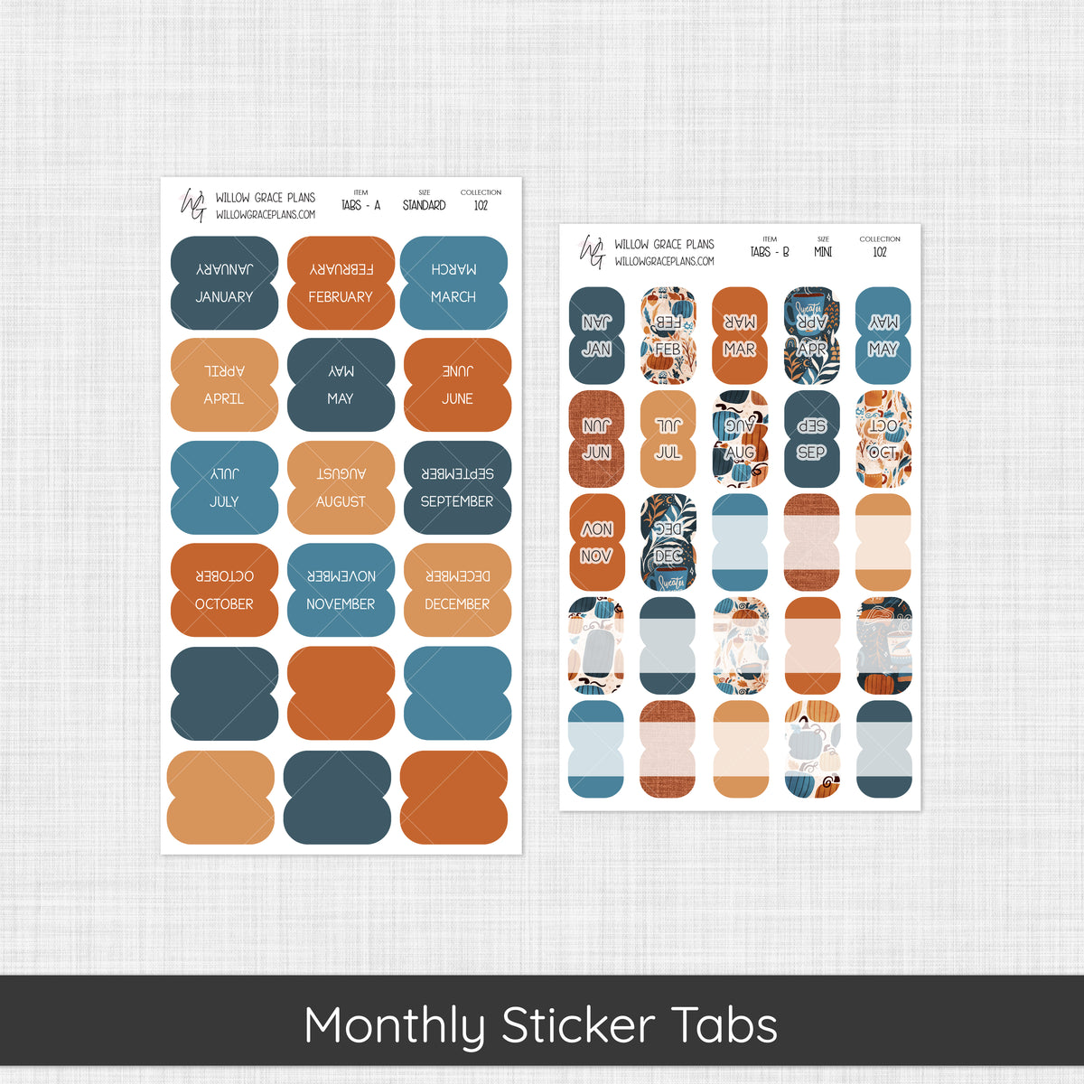 Monthly Sticker Tabs | Pumpkin Spice (102)