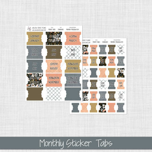 Monthly Sticker Tabs | Midnight Meadow (109)