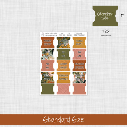 Monthly Sticker Tabs | Amber Meadow