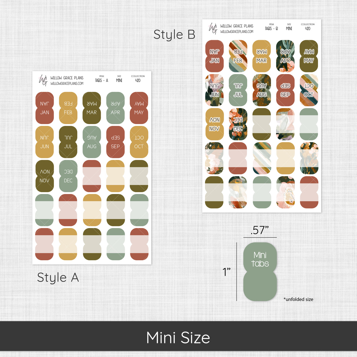 Monthly Sticker Tabs (420)