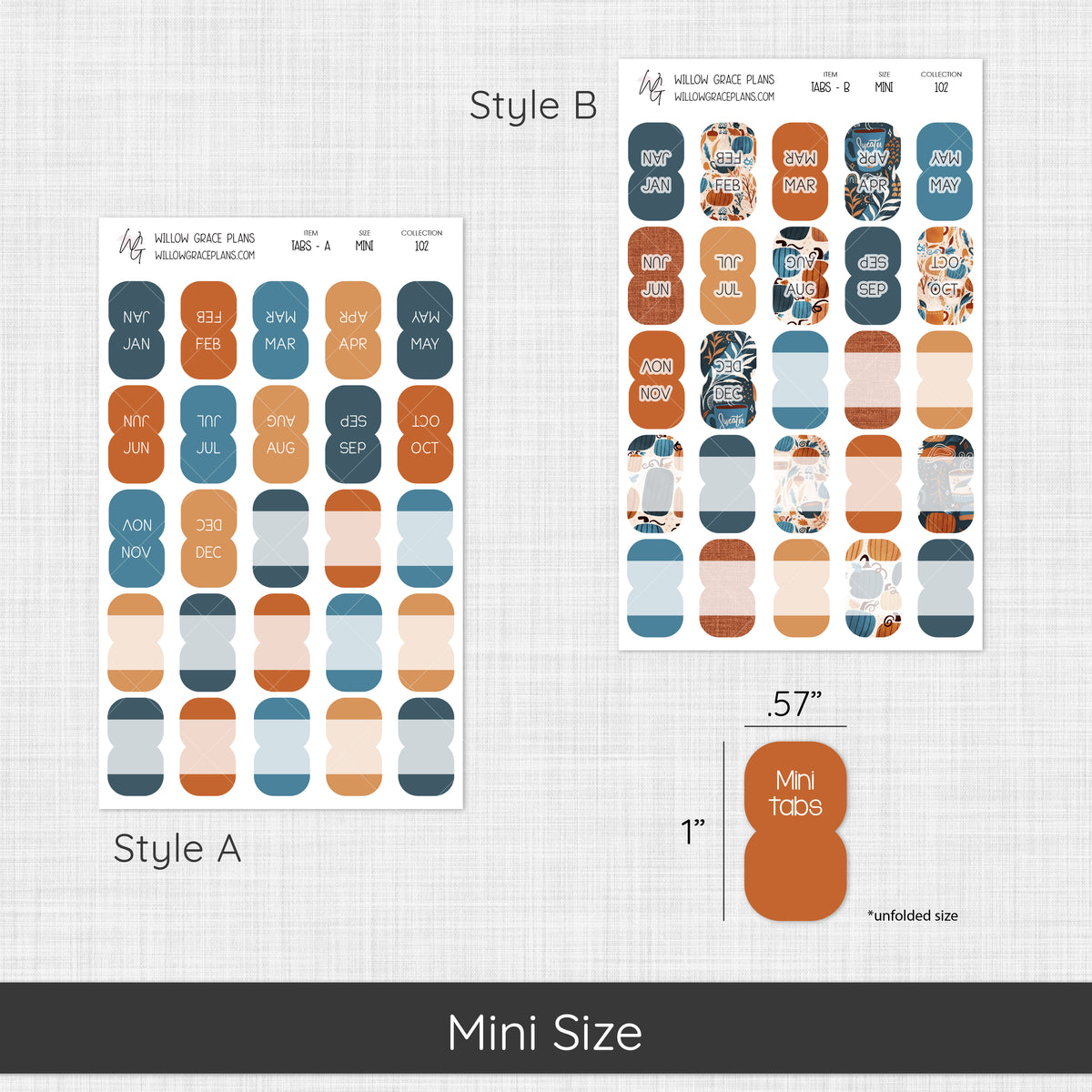 Monthly Sticker Tabs | Pumpkin Spice (102)