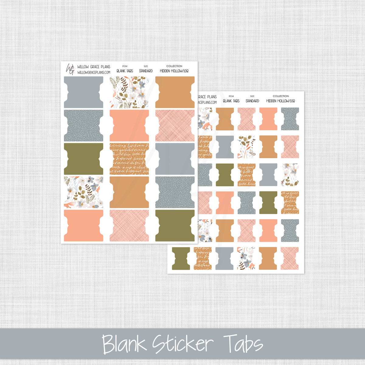 Blank Sticker Tabs | Hidden Hollow