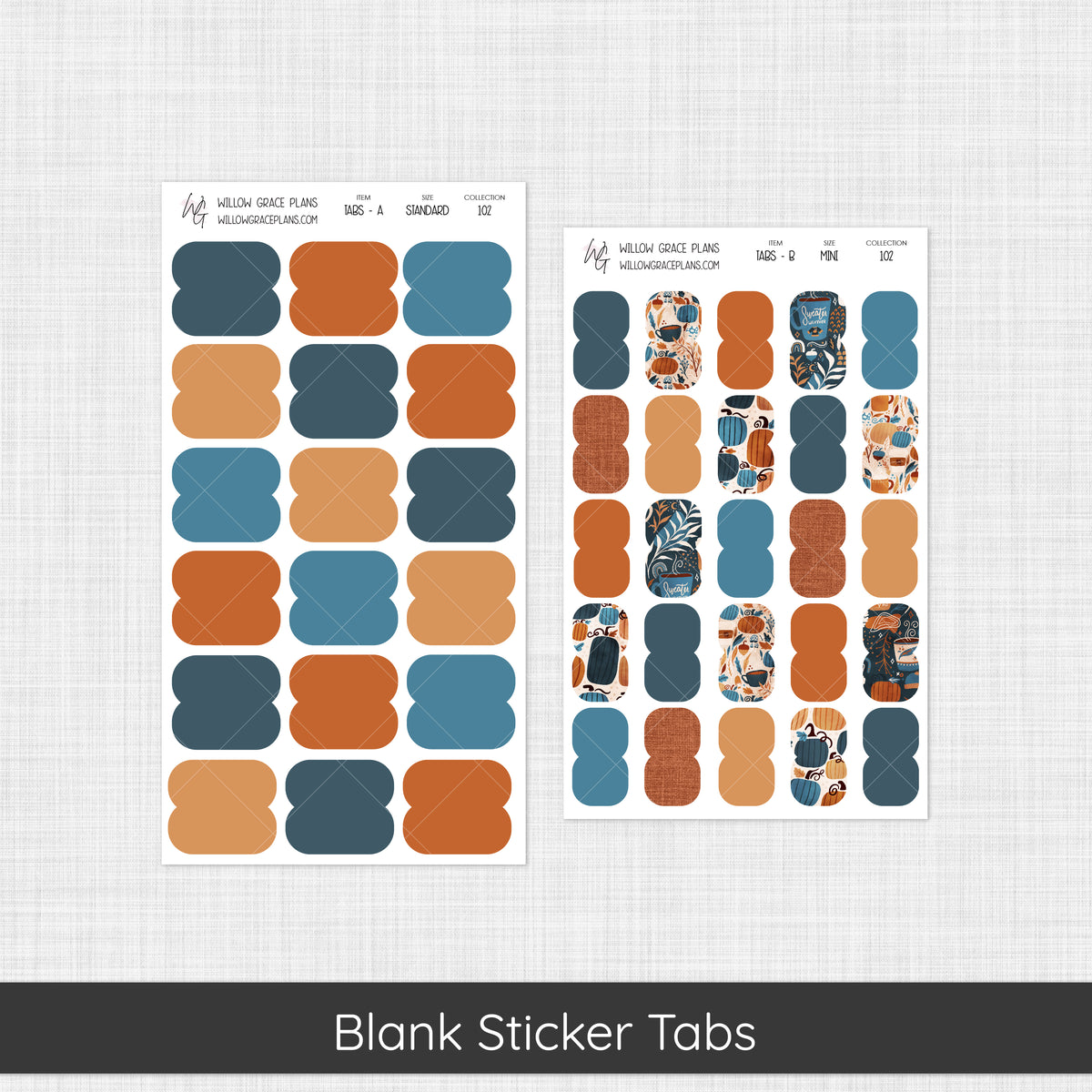 Blank Sticker Tabs | Pumpkin Spice (102)