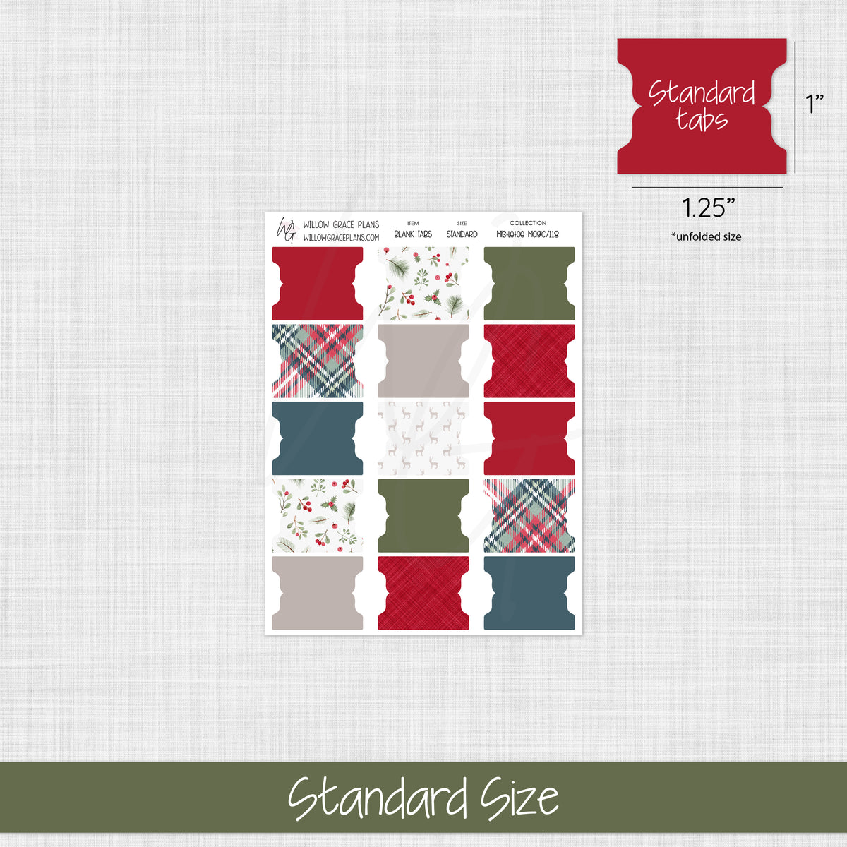 Blank Sticker Tabs | Mistletoe Magic - December 2026