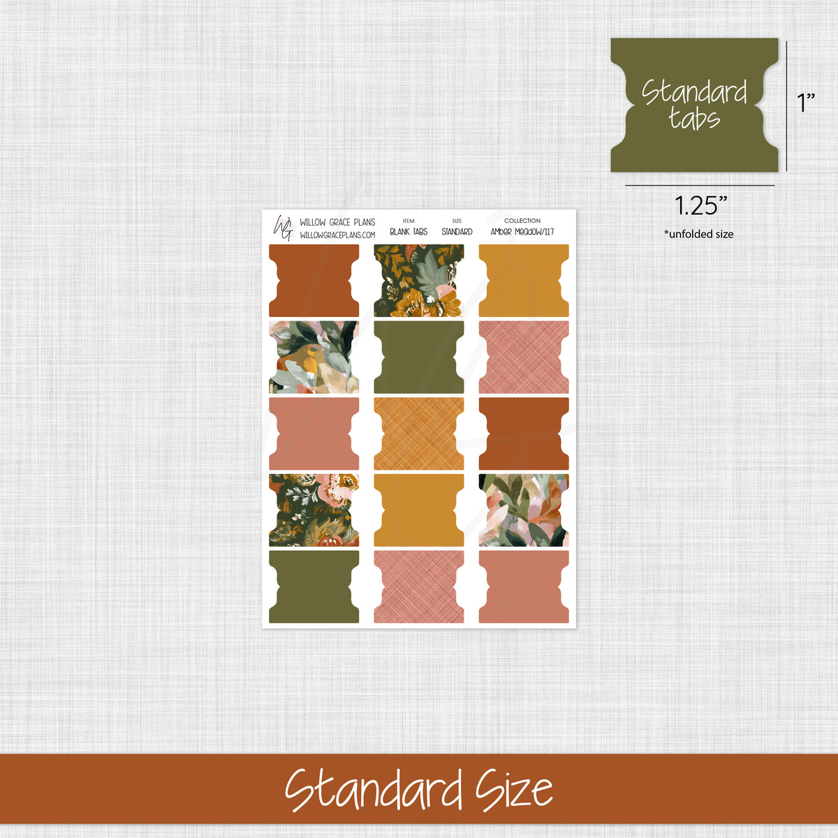 Blank Sticker Tabs | Amber Meadow
