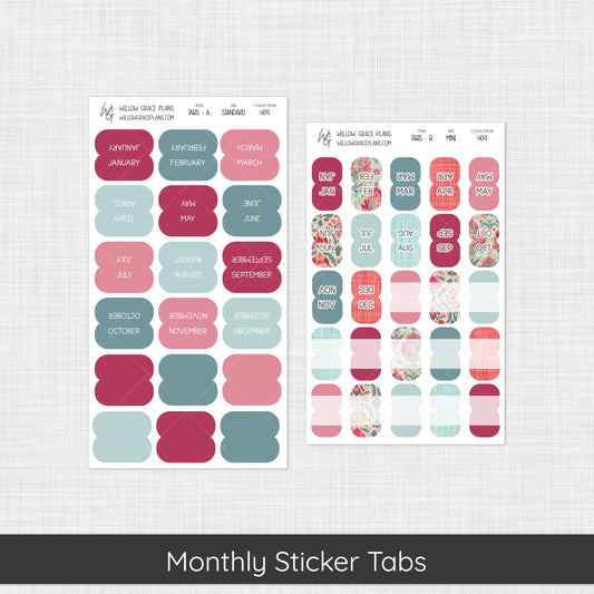 Monthly Sticker Tabs | Boho Oasis (409)