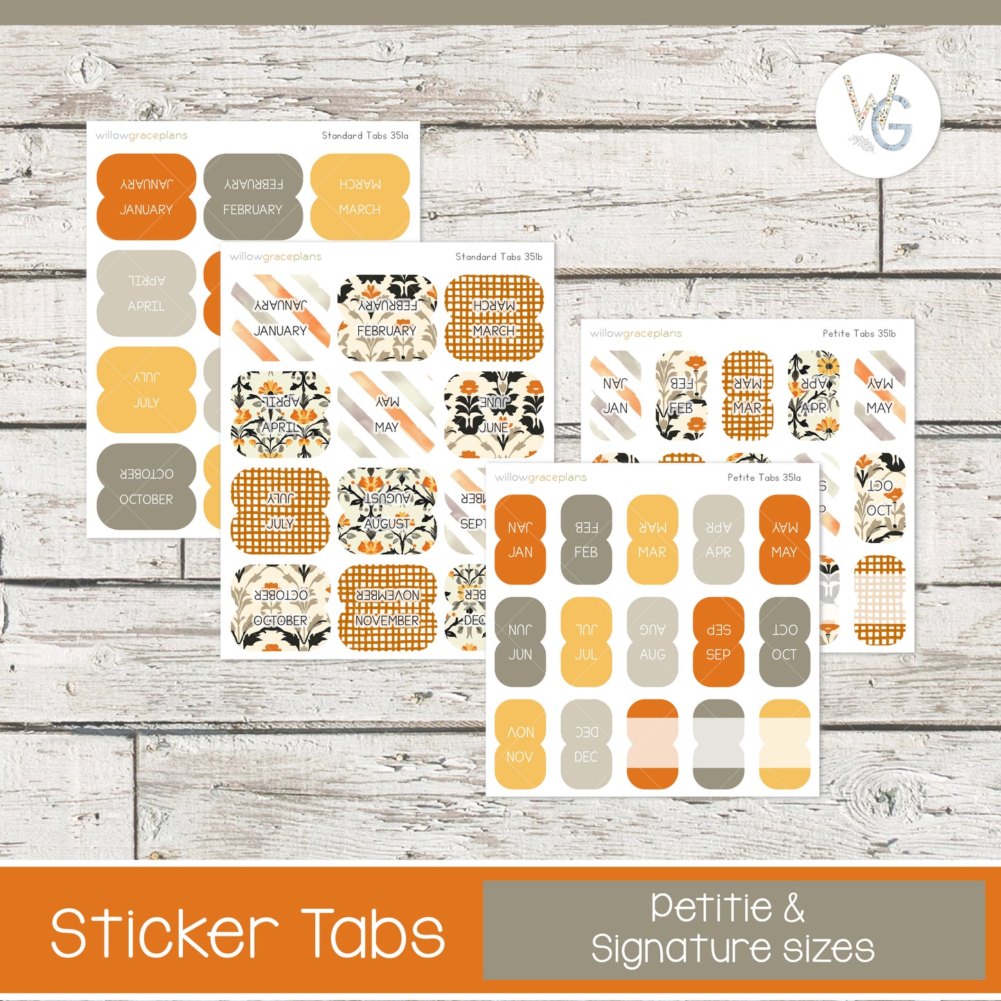 Planner Tabs | Golden Harvest