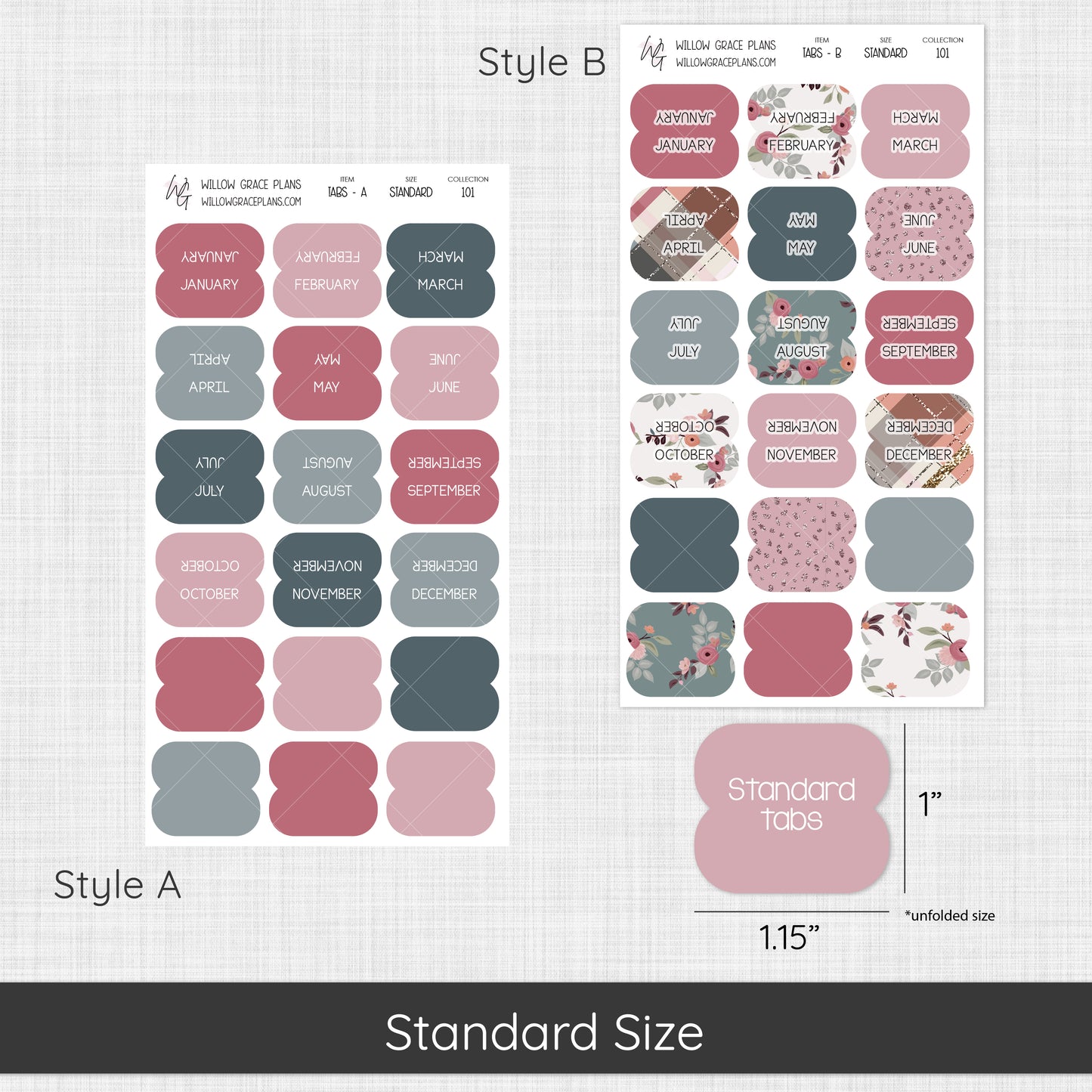 Monthly Sticker Tabs (101)
