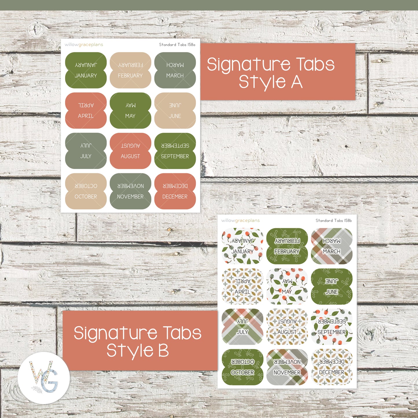 Planner Tabs | Woodland Holly