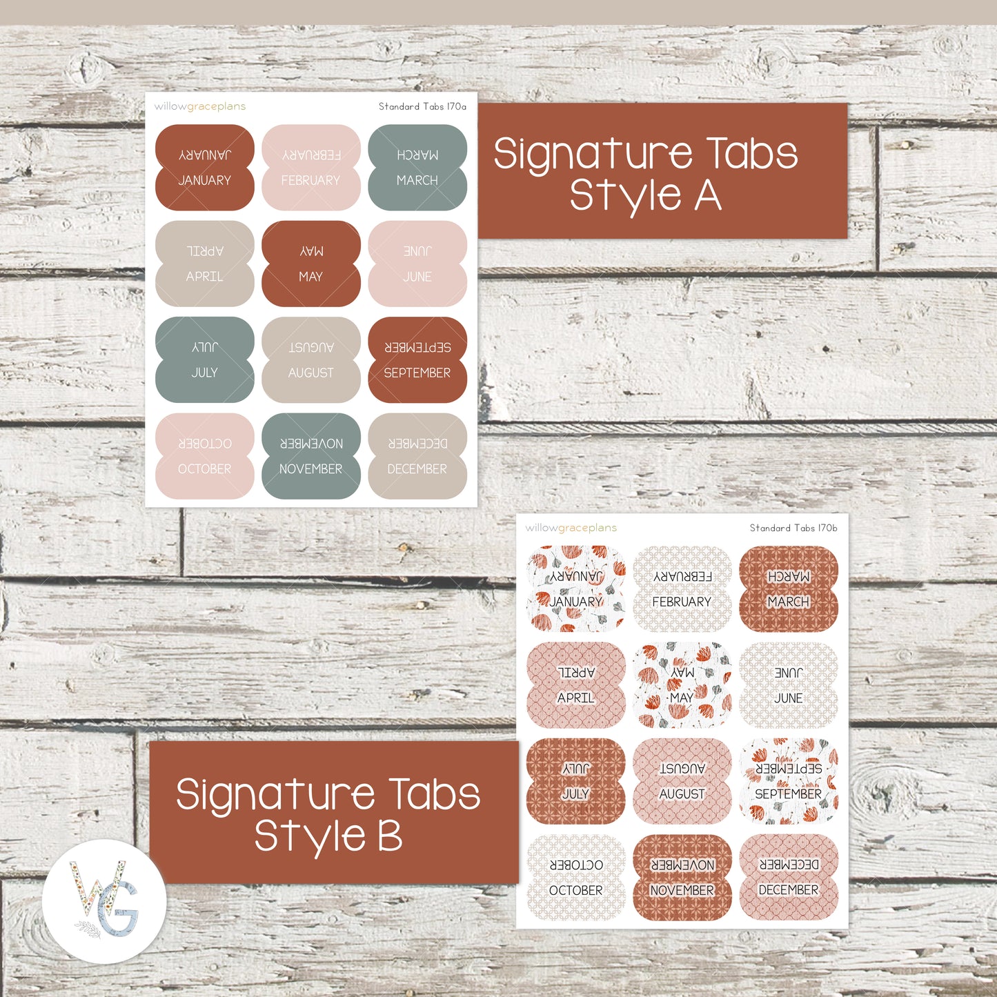 Planner Tabs | Dusty Blooms