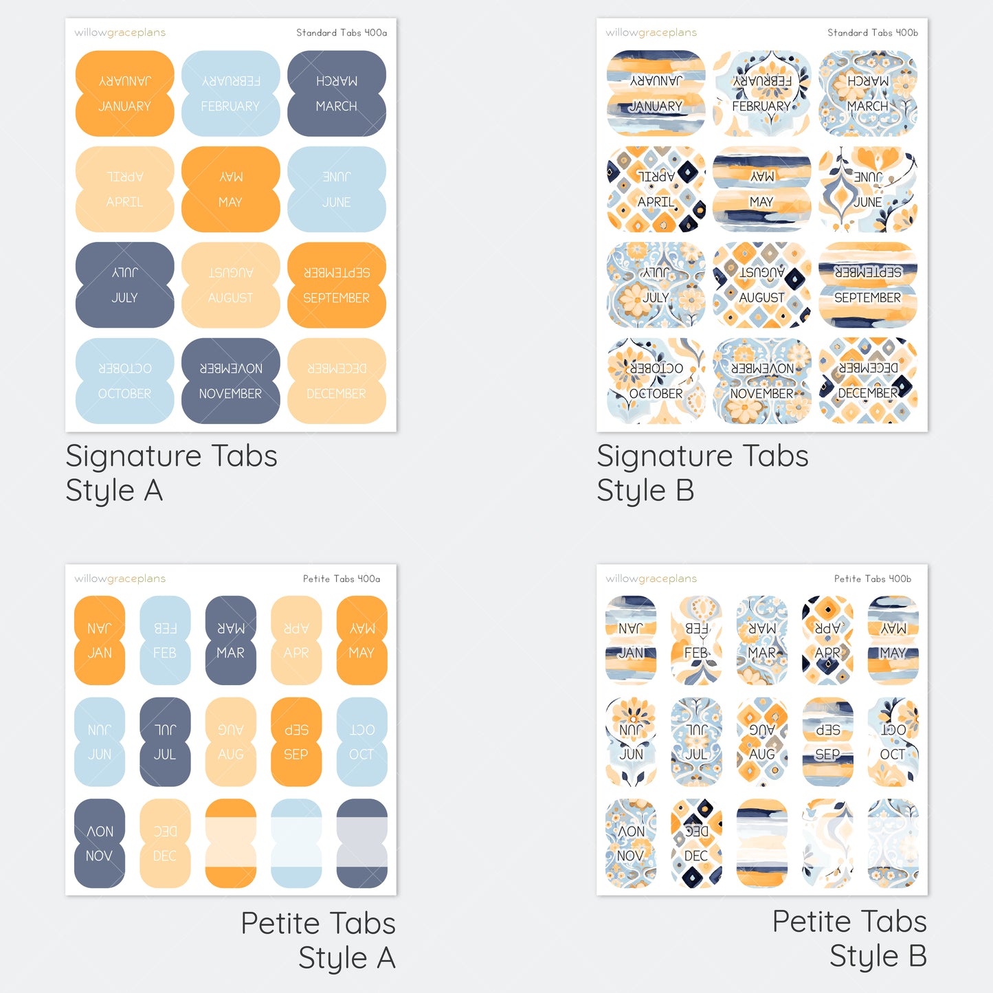 Planner Tabs | Blue Citrus