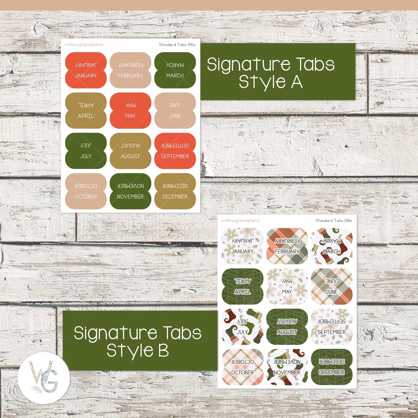 Planner Tabs | Cozy Christmas