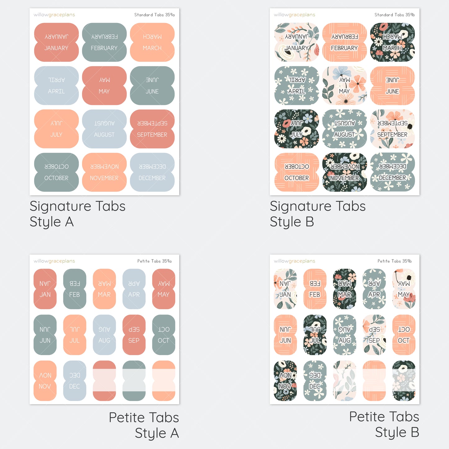 Planner Tabs | Antique Bloom