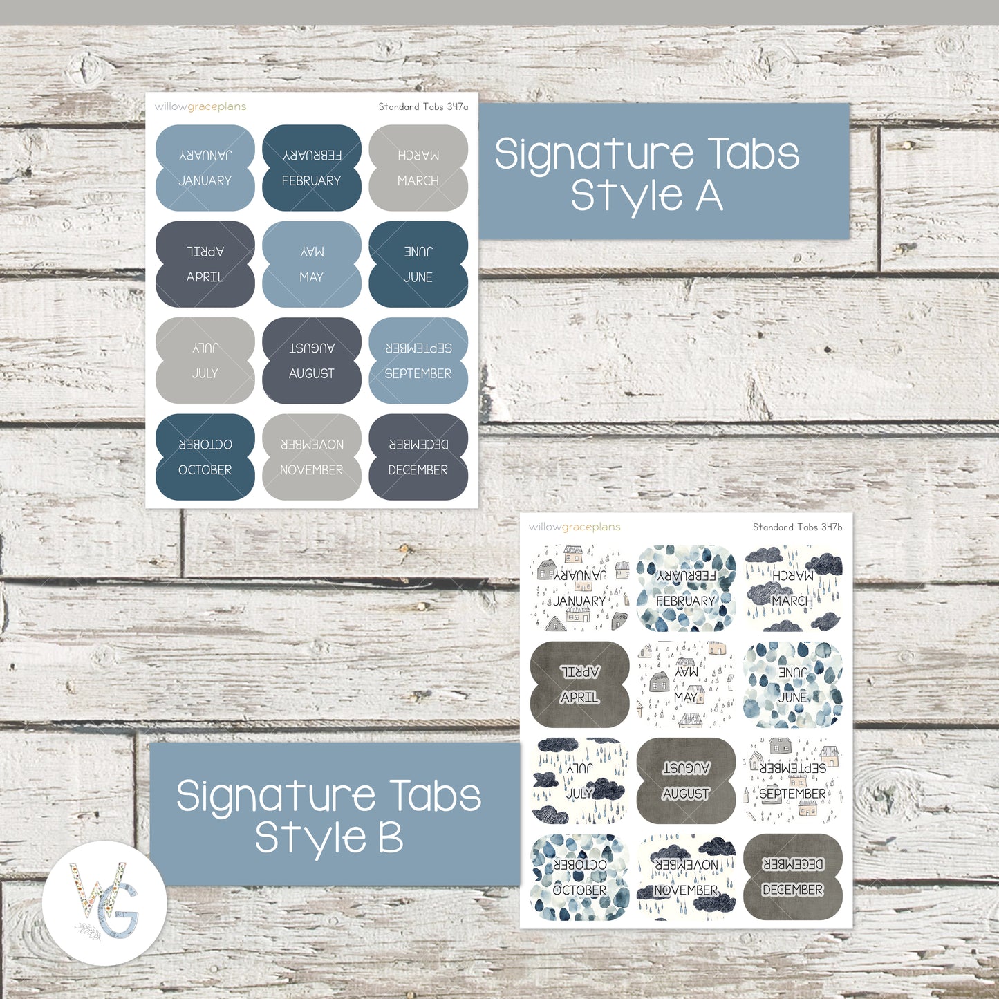 Planner Tabs | Rainy Day