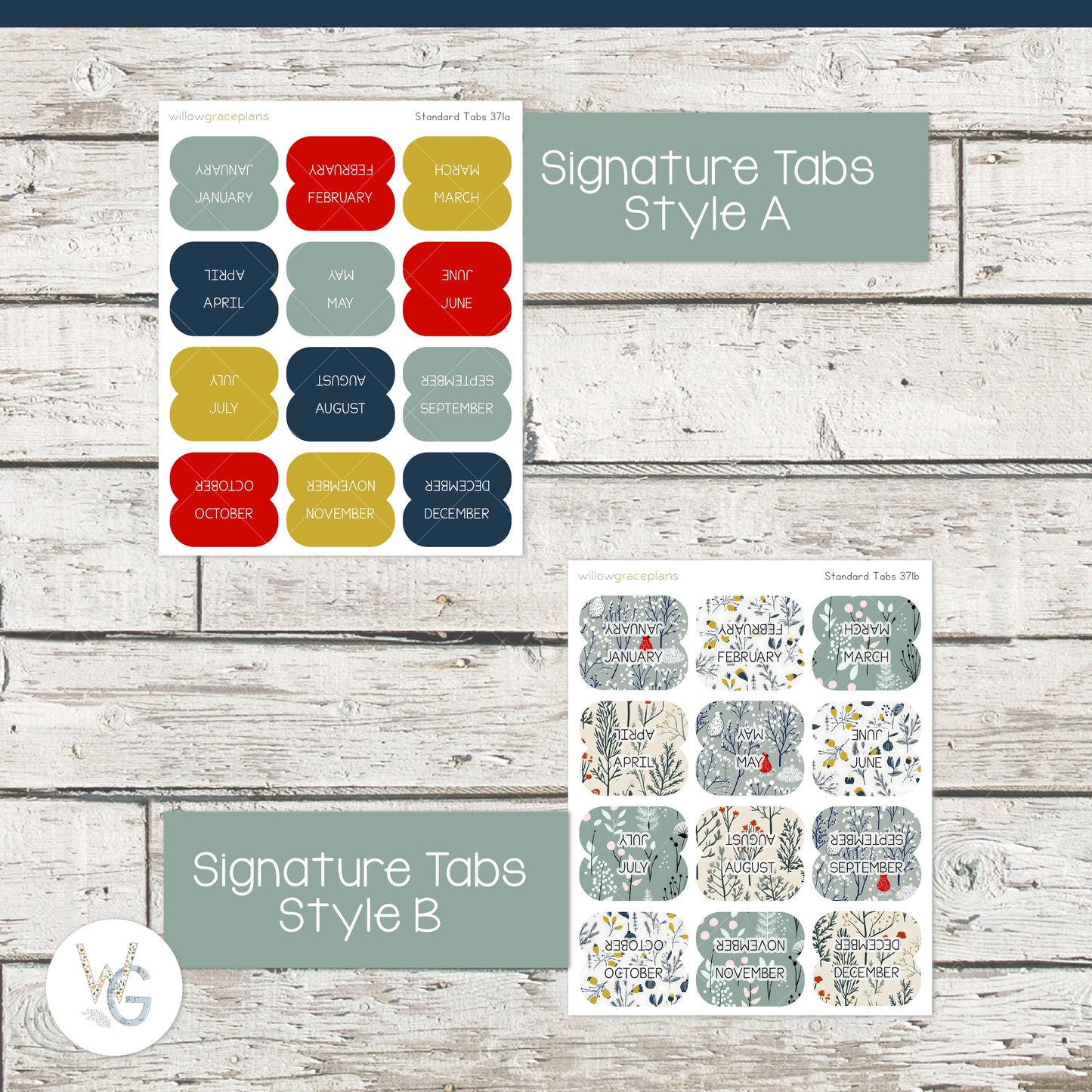 Planner Tabs | Winter Meadow