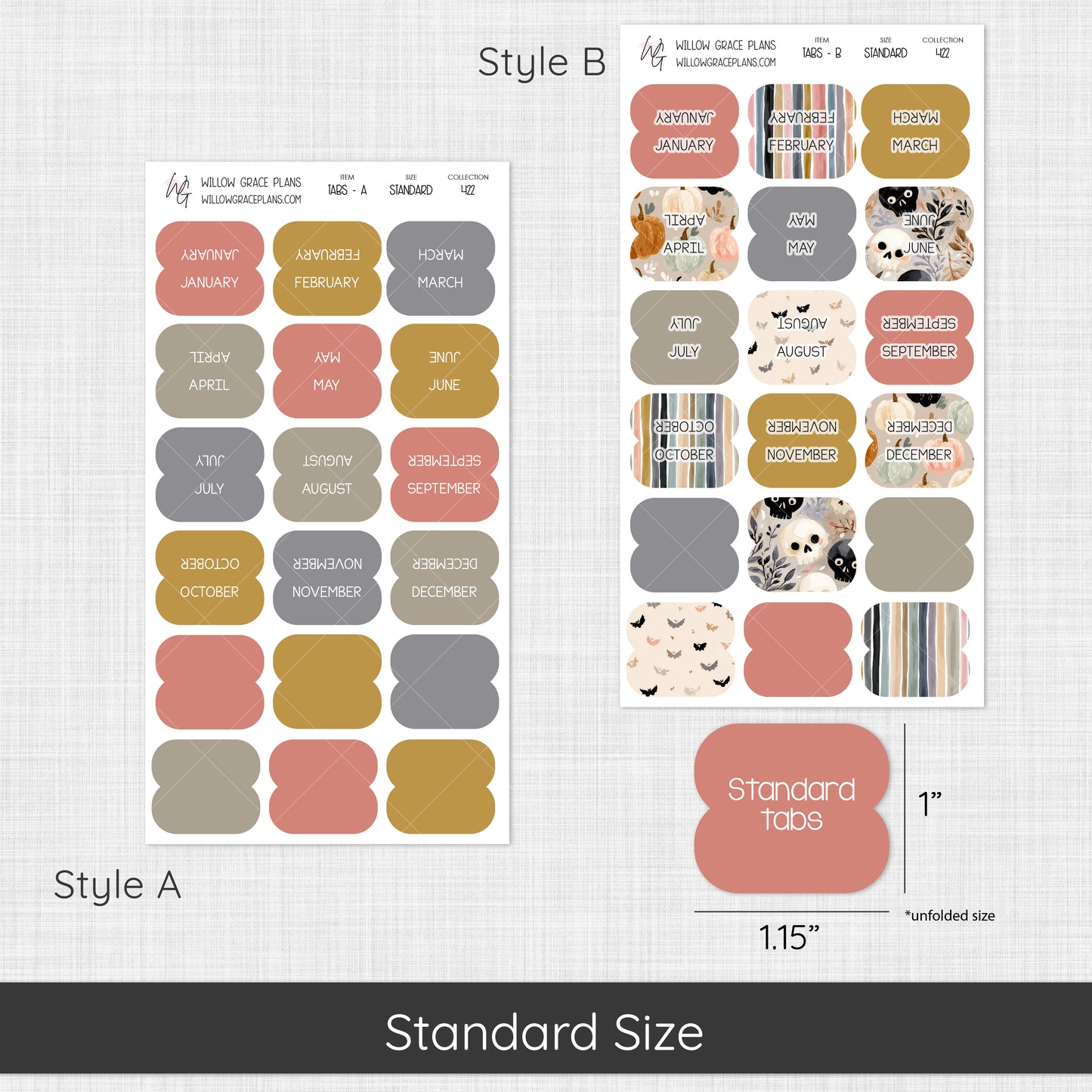 Monthly Sticker Tabs (422)