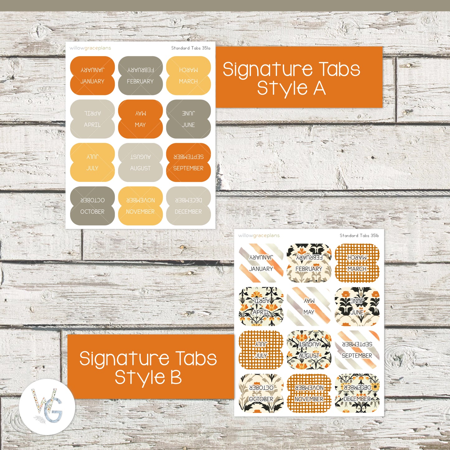 Planner Tabs | Golden Harvest