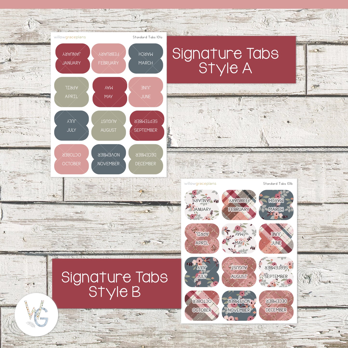 Planner Tabs | Rustic Bloom