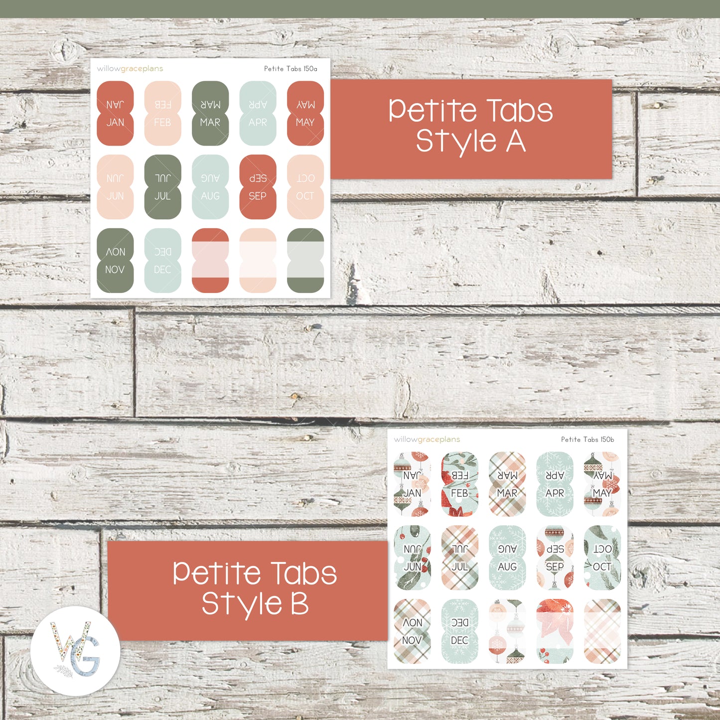 Planner Tabs | Christmas Blush