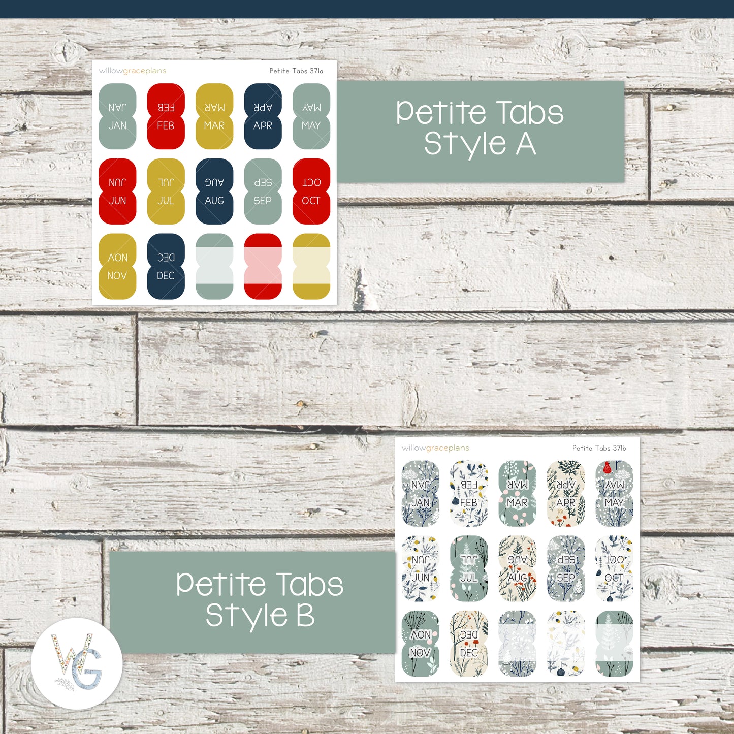 Planner Tabs | Winter Meadow