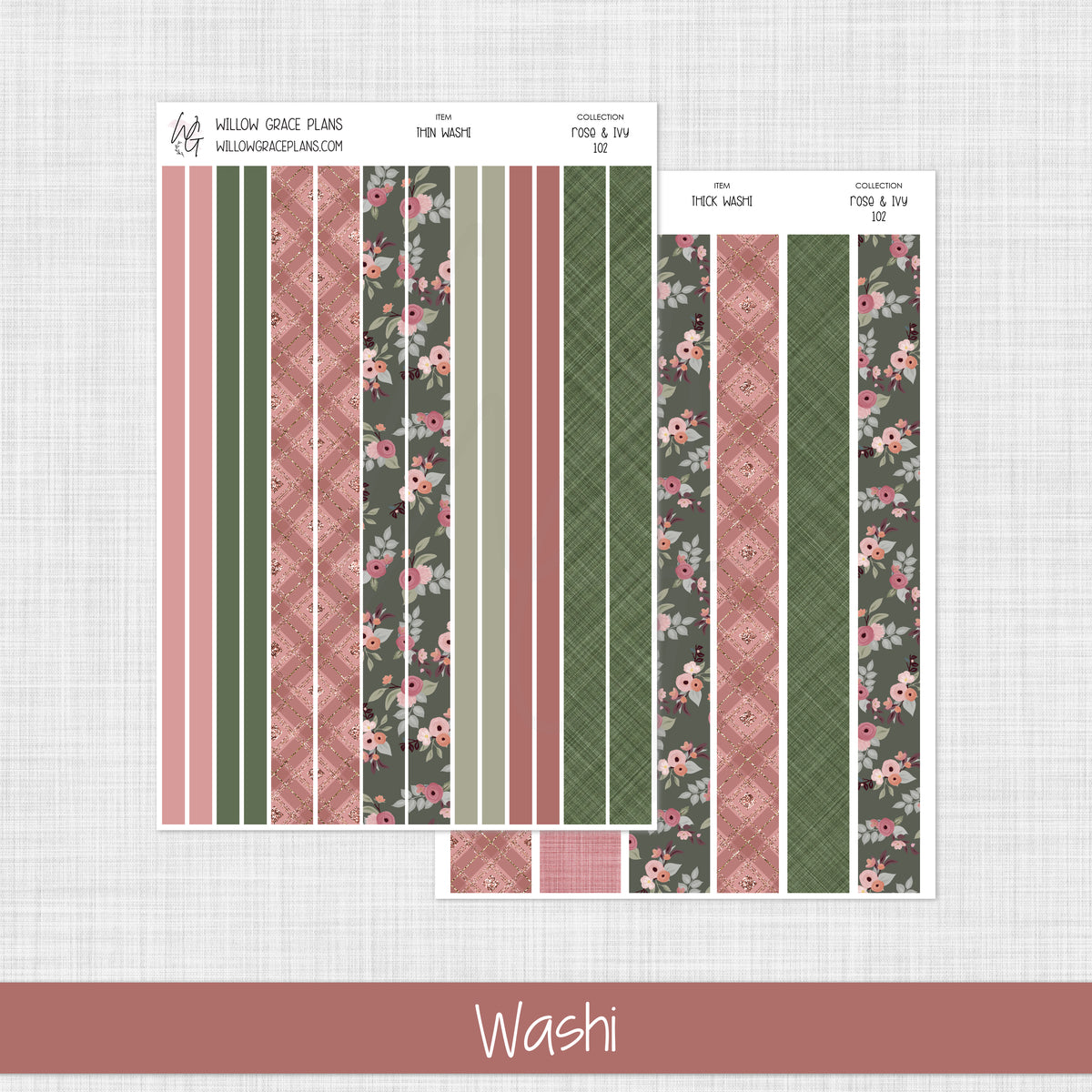 Washi Stickers | Rose & Ivy (102)