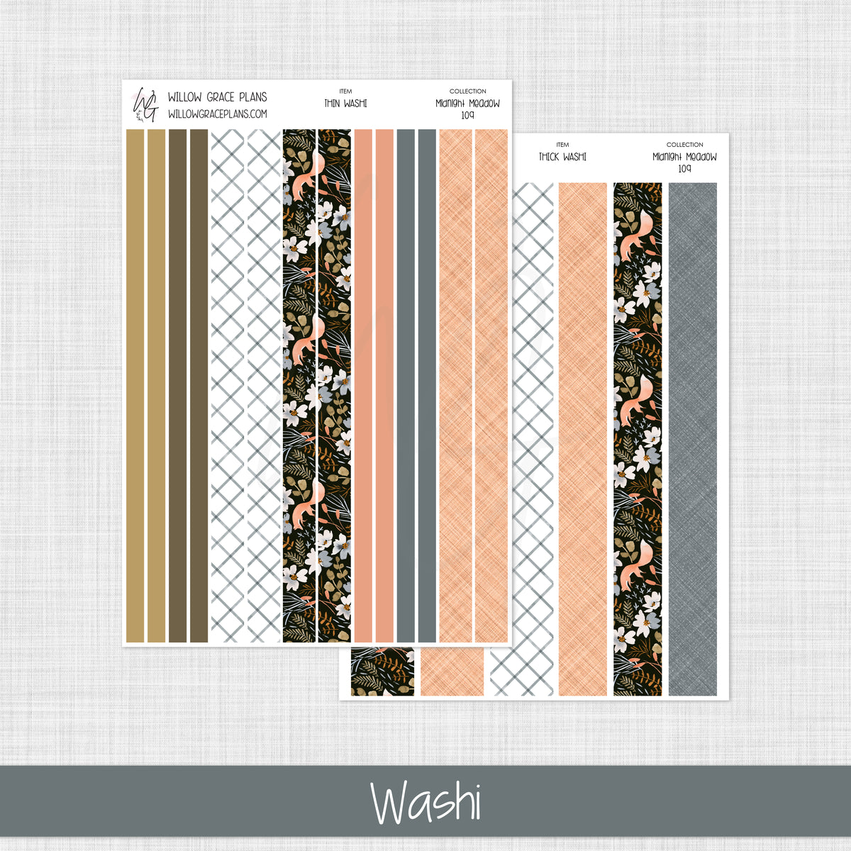 Washi Stickers | Midnight Meadow (109)