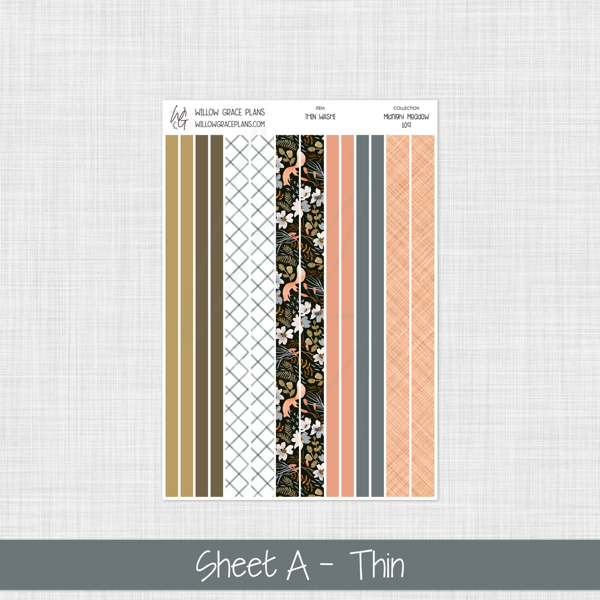 Washi Stickers | Midnight Meadow (109)