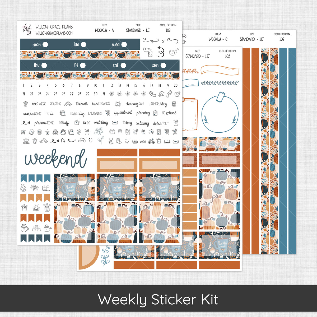 Weekly Sticker Kit | Pumpkin Spice (102)