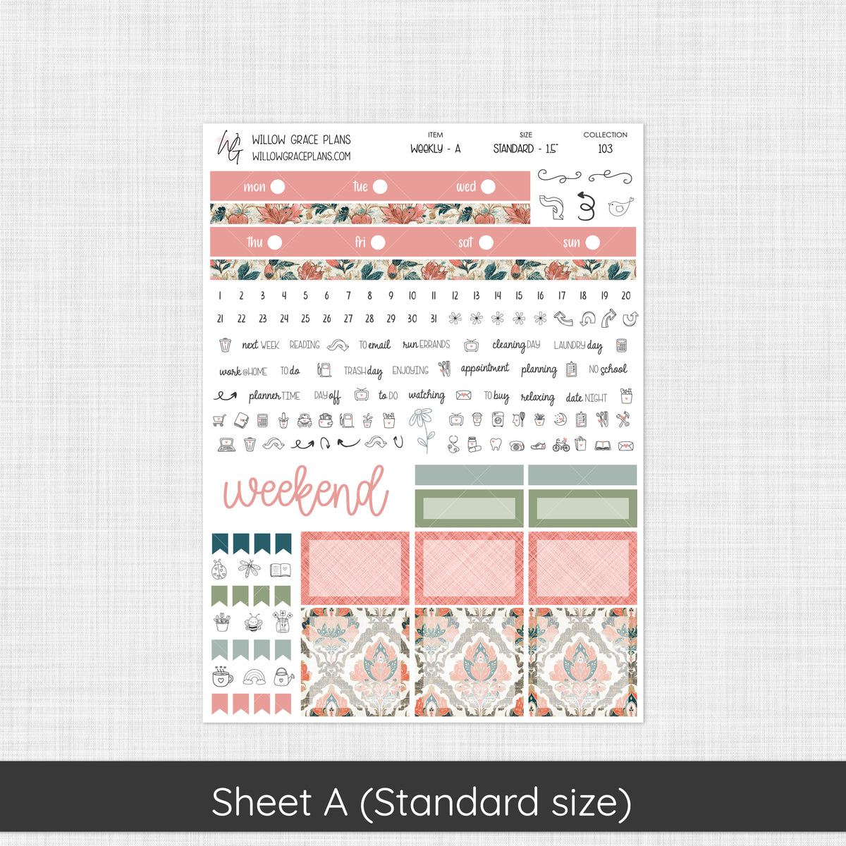 Weekly Sticker Kit | Coral Grove (103)