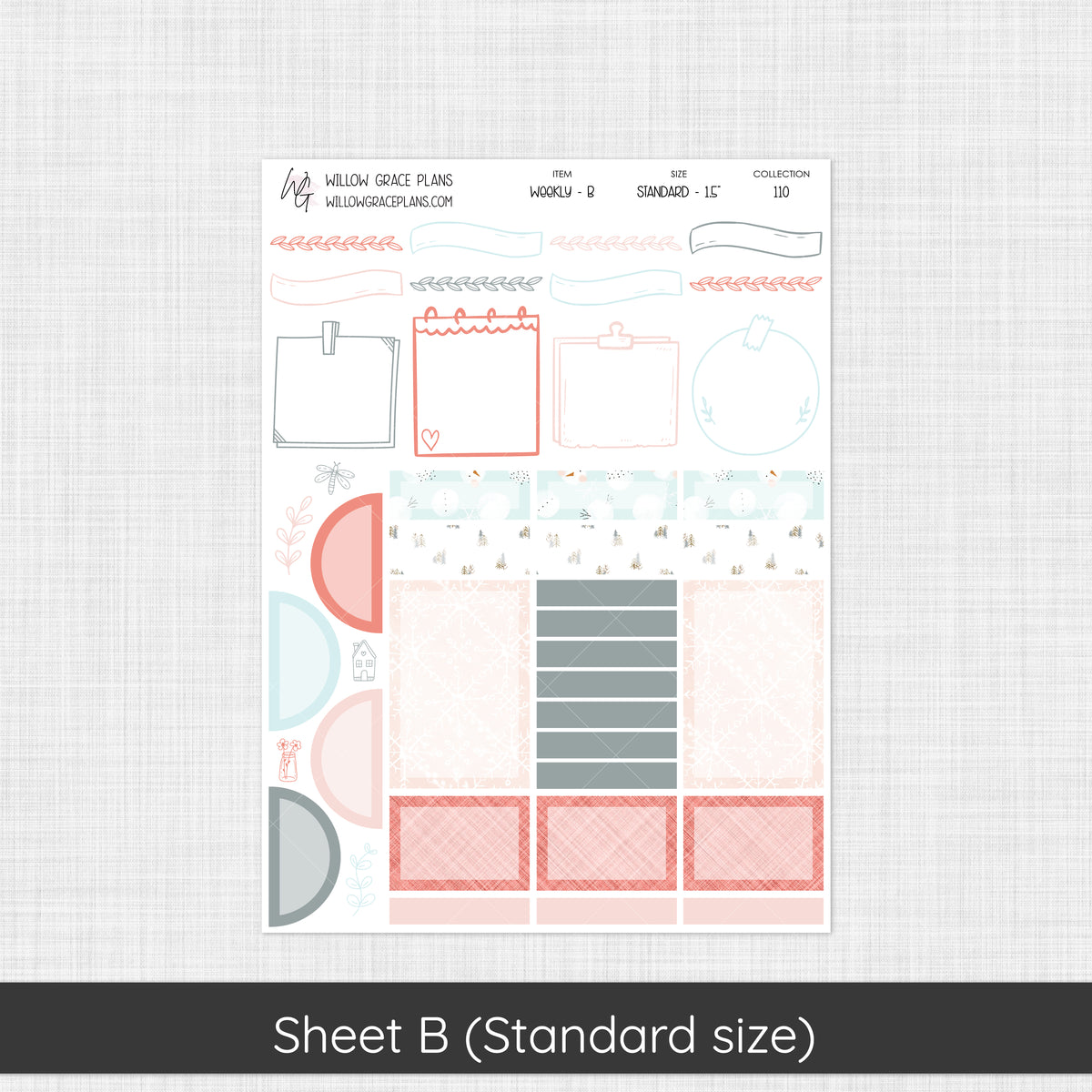 Weekly Sticker Kit | Winter Blush (110)