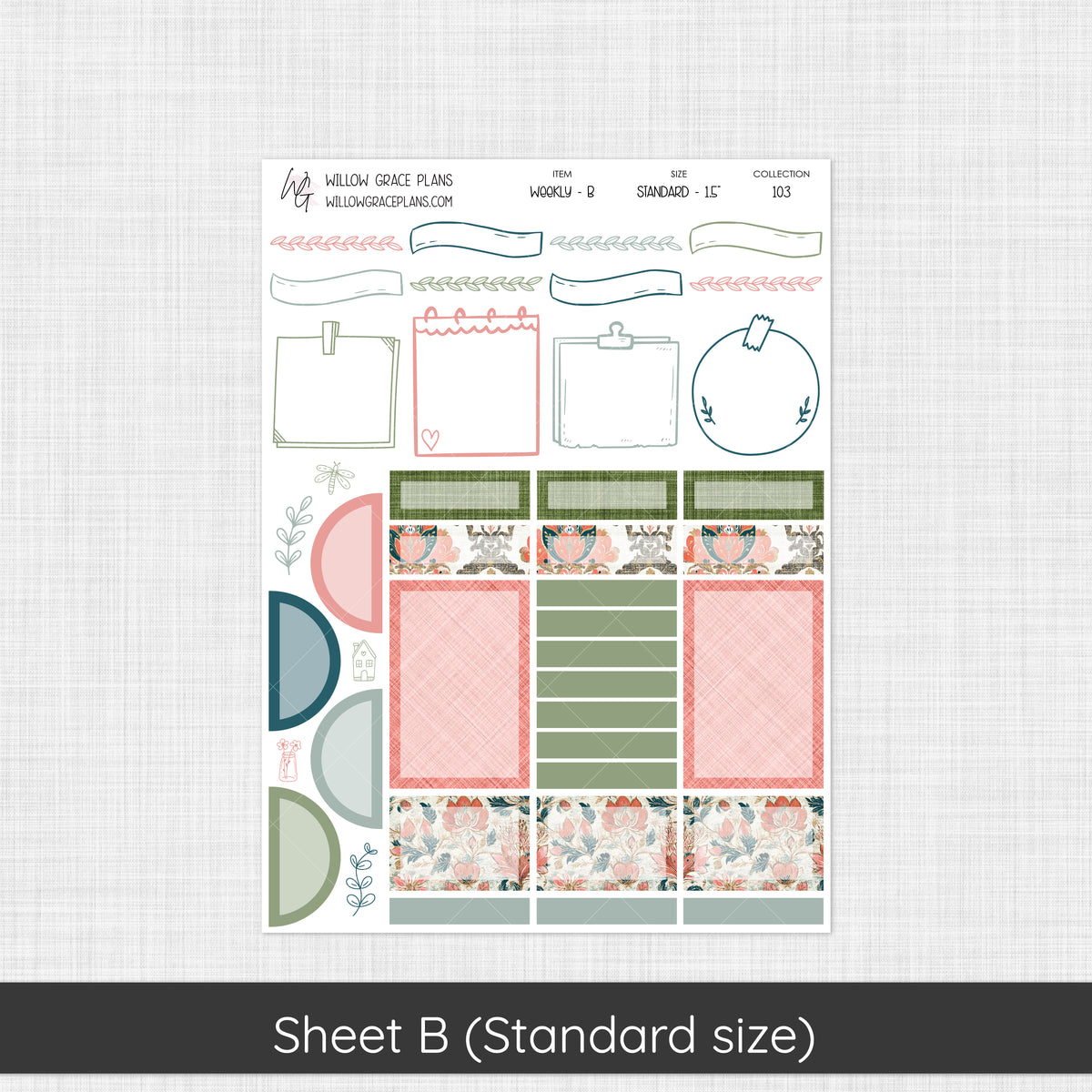 Weekly Sticker Kit | Coral Grove (103)