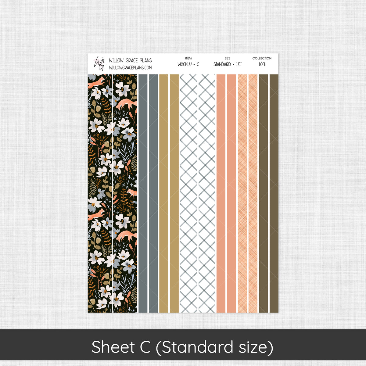 Weekly Sticker Kit | Midnight Meadow (109)