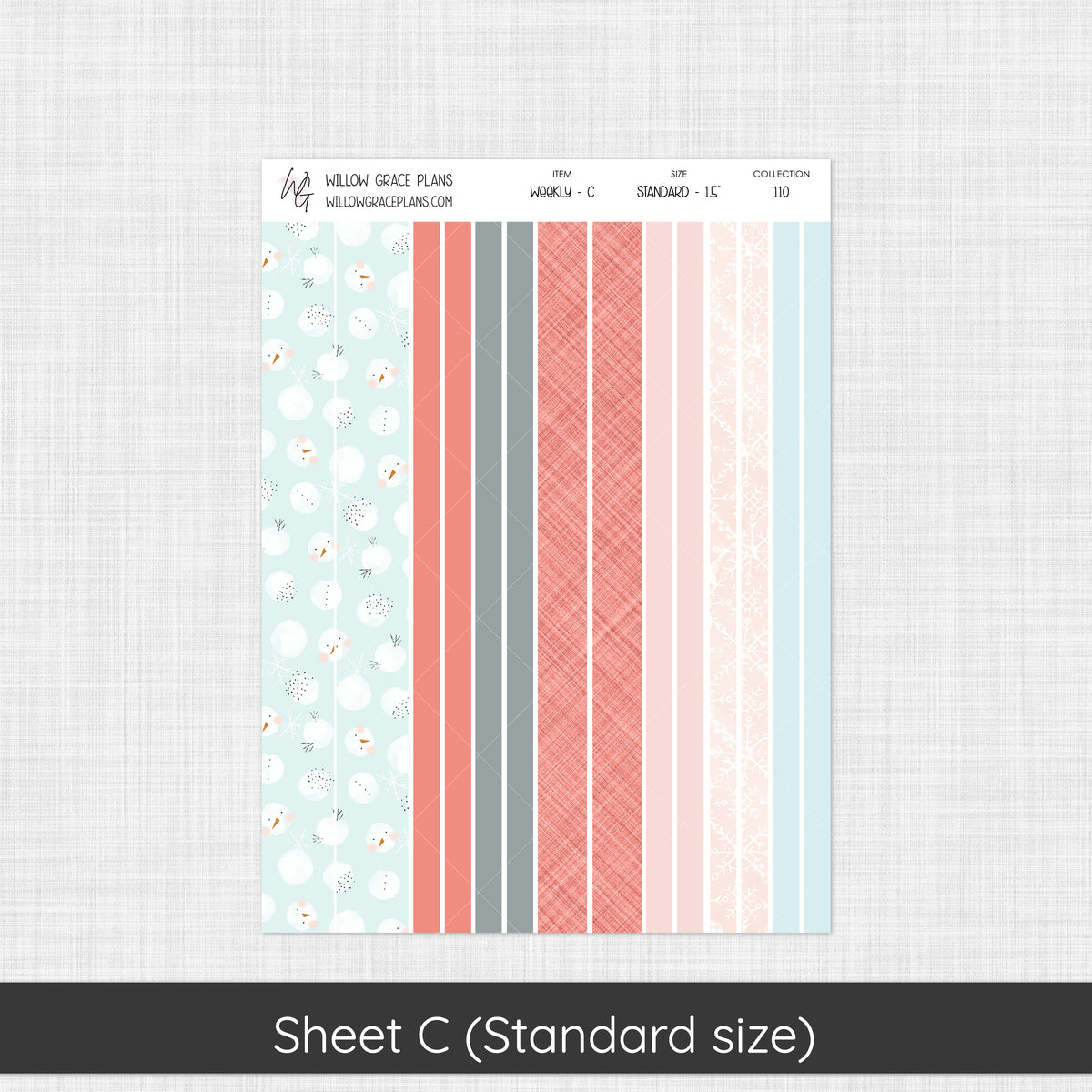 Weekly Sticker Kit | Winter Blush (110)